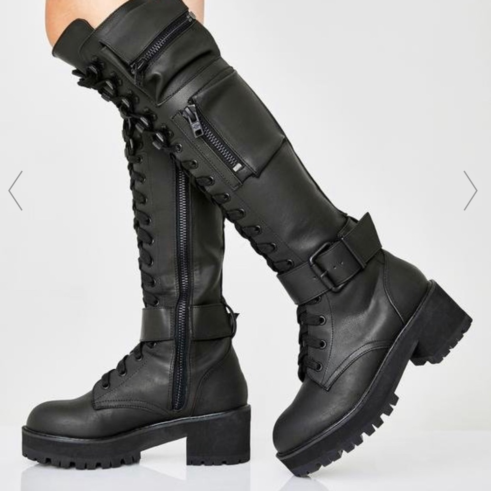 Black combat boots